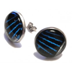 Blue & White Stud Earrings