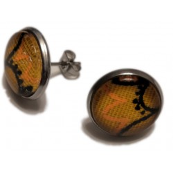 Yellow and Black Stud Earrings